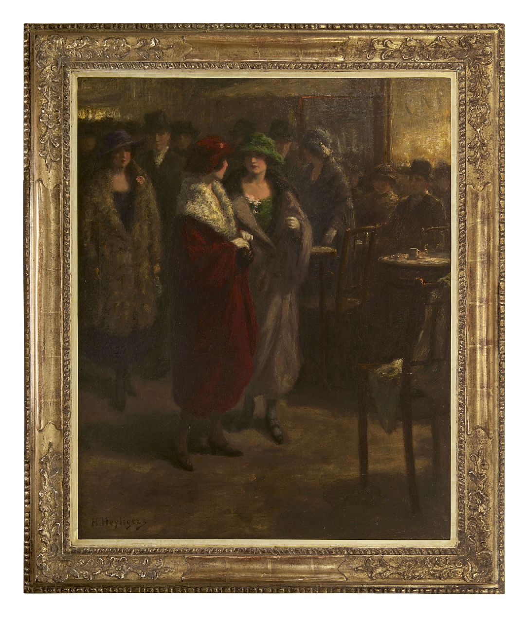 Heijligers H.  | Hendrik 'Henri' Heijligers, Café, olieverf op doek 81,1 x 65,2 cm, gesigneerd linksonder