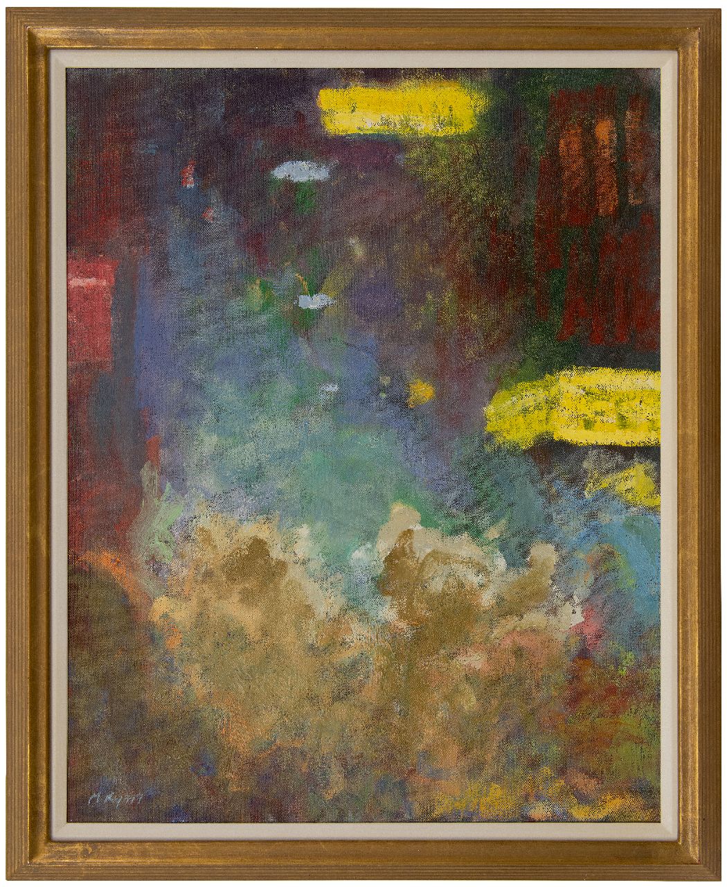 Ryan M.  | Michael Ryan | Schilderijen te koop aangeboden | Amsterdam bij nacht, olieverf op doek 75,0 x 60,4 cm, gesigneerd linksonder