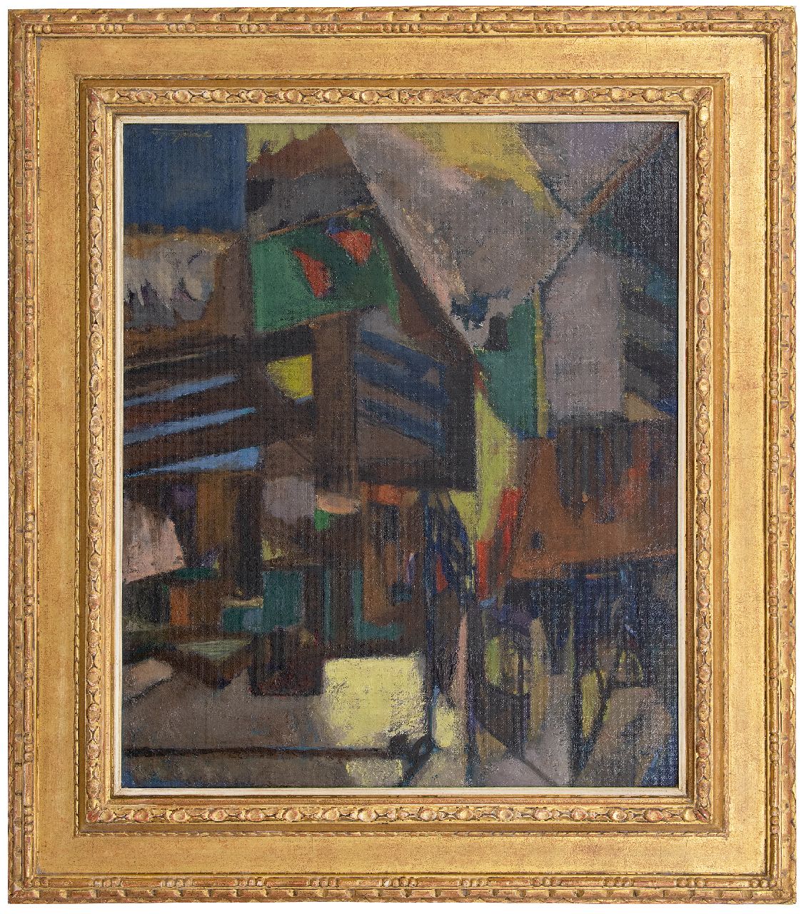 Koelen G.H.  | Gerhardus Hendrikus 'Gerard' Koelen | Schilderijen te koop aangeboden | Uitzicht over daken, olieverf op board 70,3 x 59,2 cm, gesigneerd rechtsonder