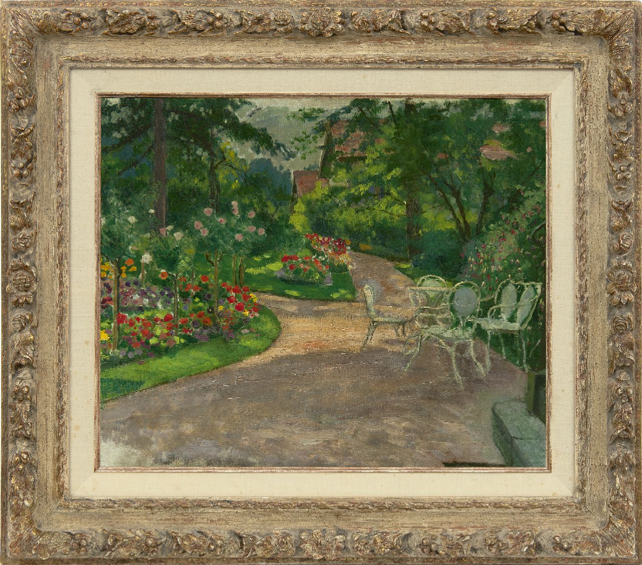 Sachsen M.M.A. von | Mathilde Marie Auguste von Sachsen, Tuin in de zomer, olieverf op doek 46,3 x 56,2 cm