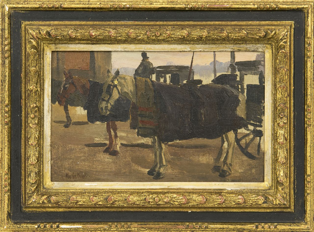 Bobeldijk F.  | Felicien Bobeldijk | Schilderijen te koop aangeboden | Amsterdamse Aapjes, olieverf op doek op board 13,4 x 21,3 cm, gesigneerd linksonder