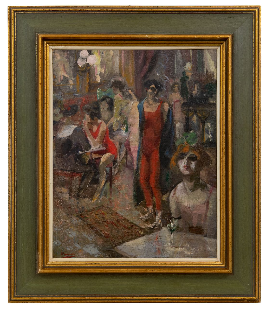 Bervoets L. | Leo Bervoets | Schilderijen te koop aangeboden | Artiestencafé, olieverf op paneel 49,2 x 38,5 cm, gesigneerd linksonder Bervoets L. | Leo Bervoets | Schilderijen te koop aangeboden | Artiestencafé, olieverf op paneel 49,2 x 38,5 cm, gesigneerd linksonder