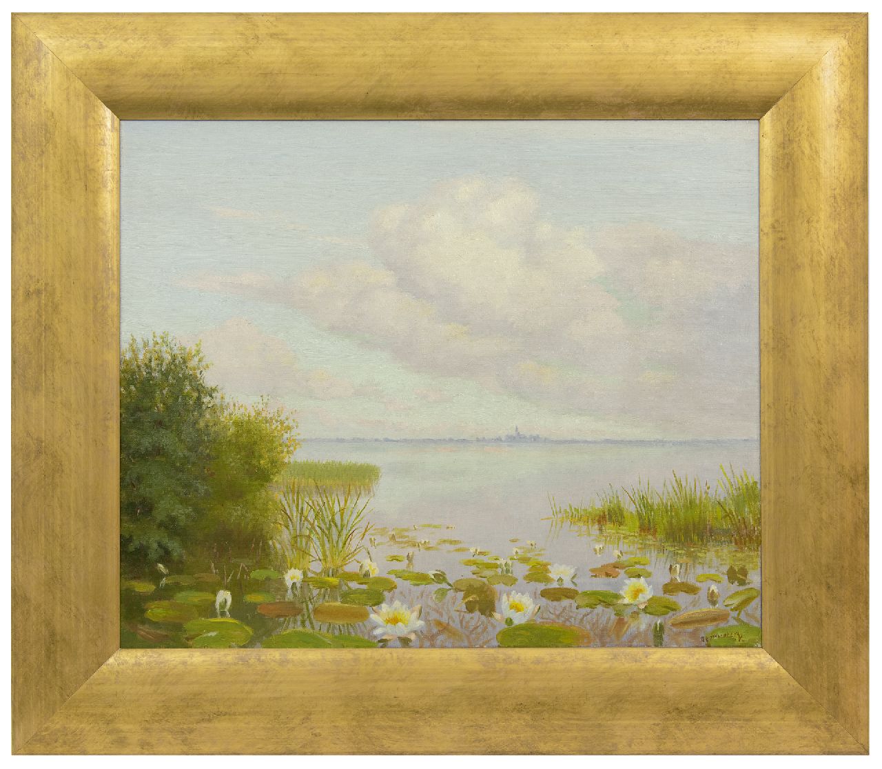 Smorenberg D.  | Dirk Smorenberg | Schilderijen te koop aangeboden | Waterlelies in de Loosdrechtse Plassen, olieverf op doek 49,5 x 60,3 cm, gesigneerd rechtsonder