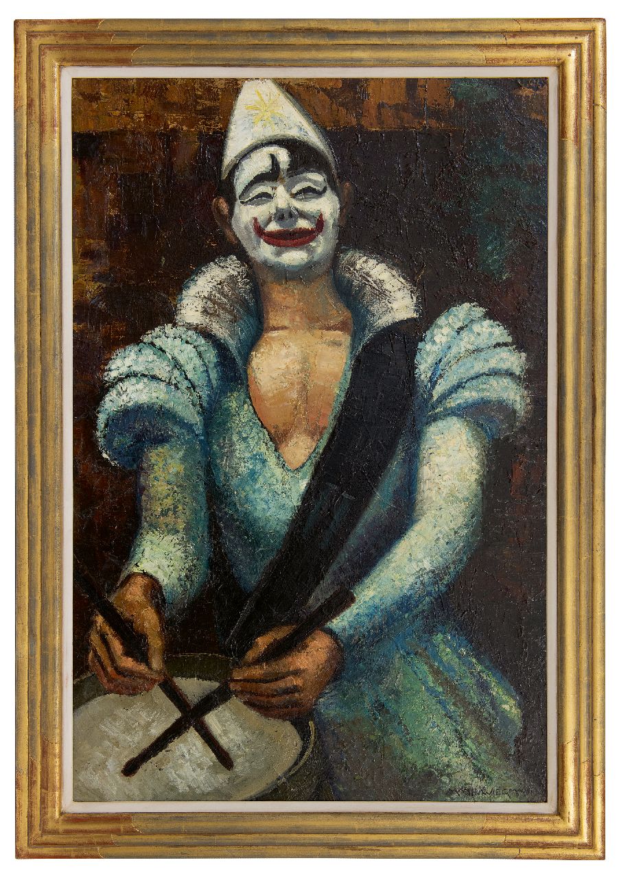 Wiegman M.J.M.  | Mattheus Johannes Marie 'Matthieu' Wiegman | Schilderijen te koop aangeboden | Pierrot, olieverf op doek 91,8 x 61,3 cm, gesigneerd rechtsonder