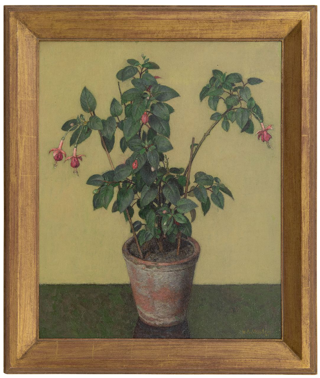 Wouters W.H.M.  | Wilhelmus Hendrikus Marie 'Wilm' Wouters | Schilderijen te koop aangeboden | Fuchsia in bloempot, olieverf op doek 61,5 x 50,7 cm, gesigneerd rechtsonder