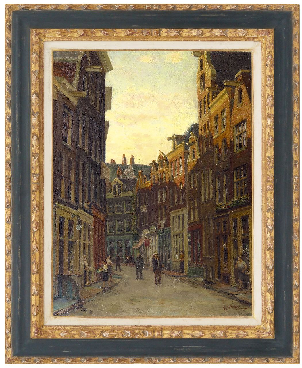 Staller G.J.  | Gerard Johan Staller | Schilderijen te koop aangeboden | De Zeedijk in Amsterdam, olieverf op paneel 47,7 x 35,7 cm, gesigneerd rechtsonder