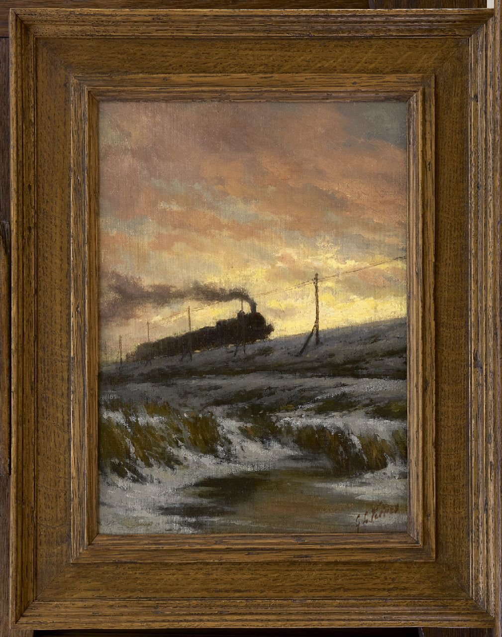 Kiers G.L.  | George Lourens Kiers, Langs de spoorbaan, olieverf op doek op paneel 35,5 x 25,3 cm, gesigneerd rechtsonder