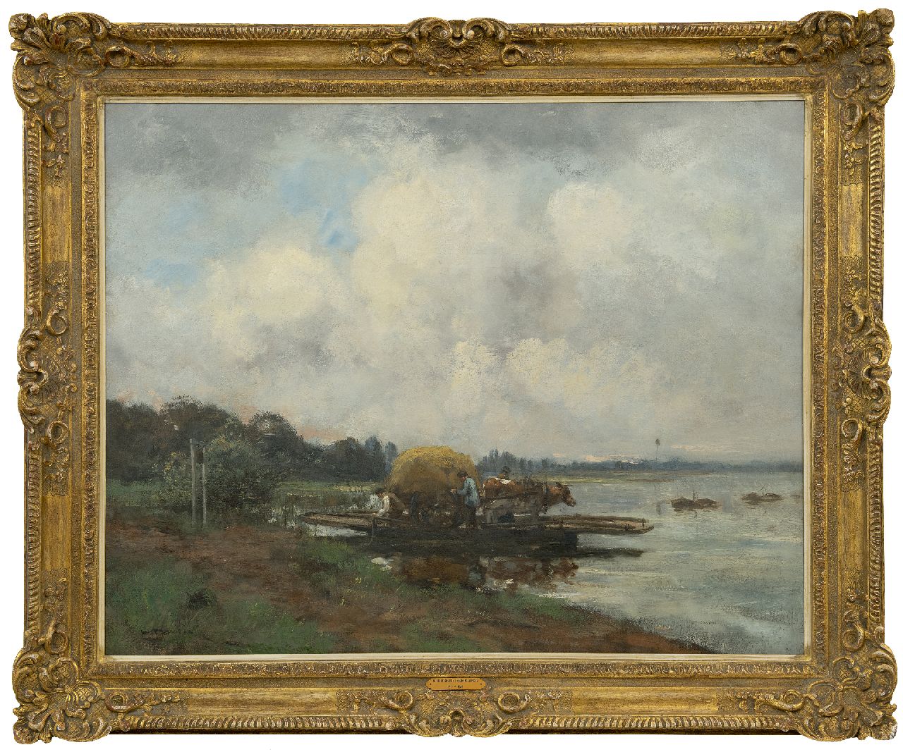 Jansen W.G.F.  | 'Willem' George Frederik Jansen | Schilderijen te koop aangeboden | De veerpont, olieverf op doek 80,8 x 101,0 cm, gesigneerd linksonder