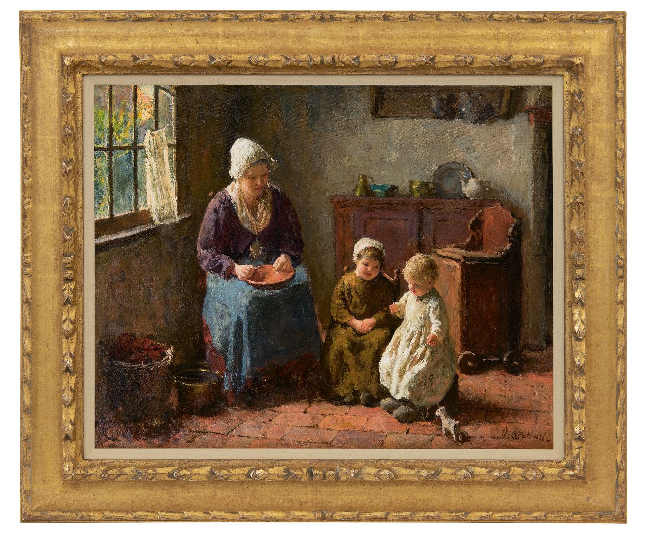 Pothast B.J.C.  | 'Bernard' Jean Corneille Pothast | Schilderijen te koop aangeboden | Moedergeluk, olieverf op doek 40,0 x 50,0 cm, gesigneerd rechtsonder