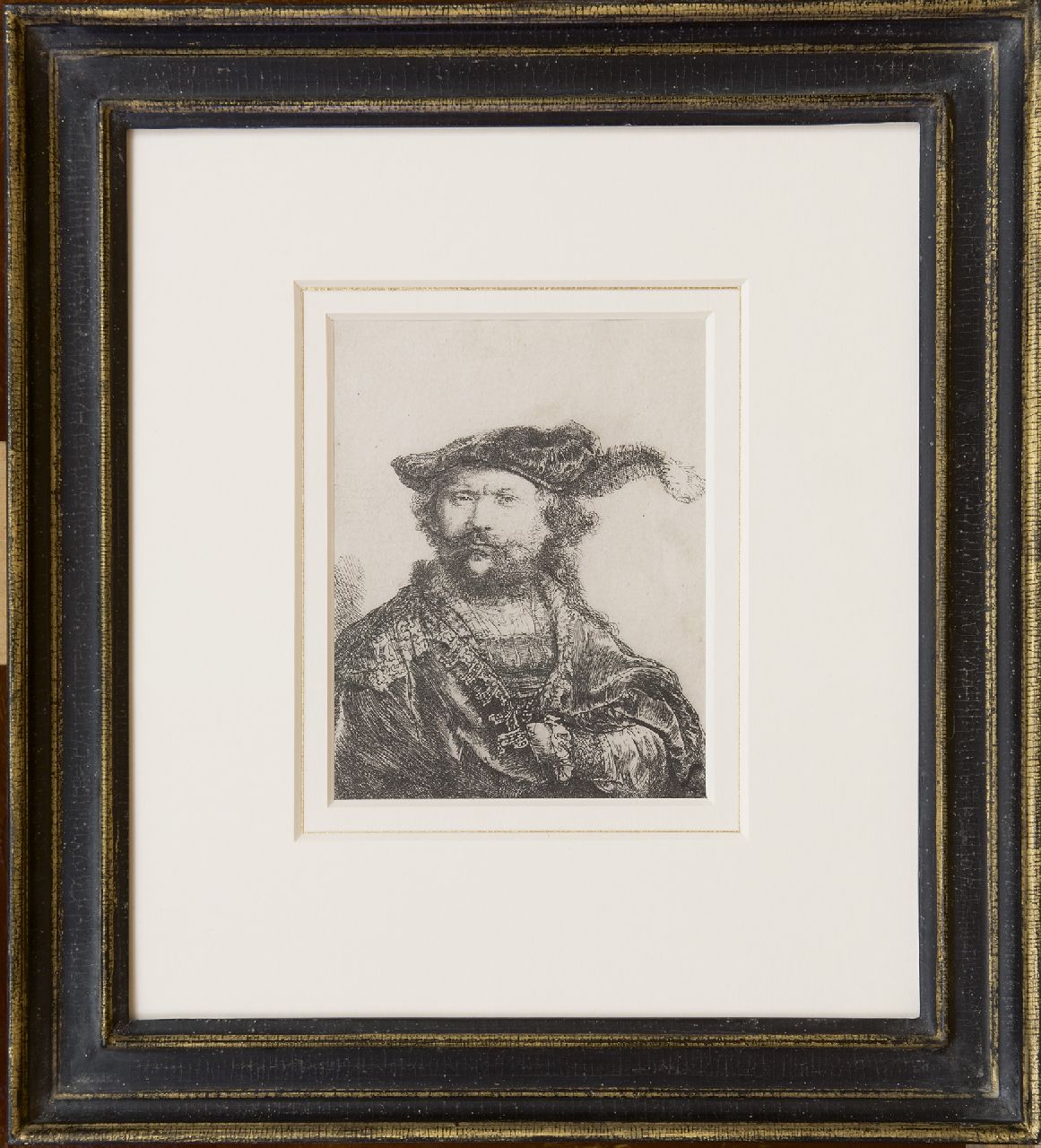 Rembrandt (Rembrandt Harmensz. van Rijn)   | Rembrandt (Rembrandt Harmensz. van Rijn), Zelfportret met gepluimde fluwelen baret, ets op papier 13,4 x 10,3 cm