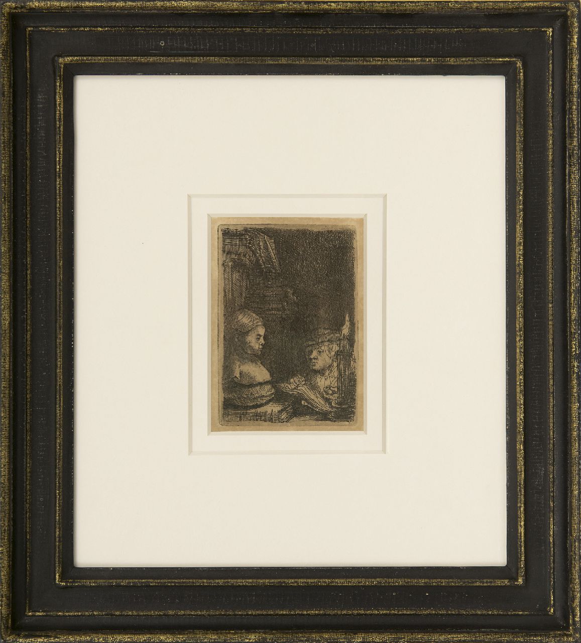 Rembrandt (Rembrandt Harmensz. van Rijn)   | Rembrandt (Rembrandt Harmensz. van Rijn), Man tekenend naar een gipsmodel, ets op papier 9,3 x 6,3 cm