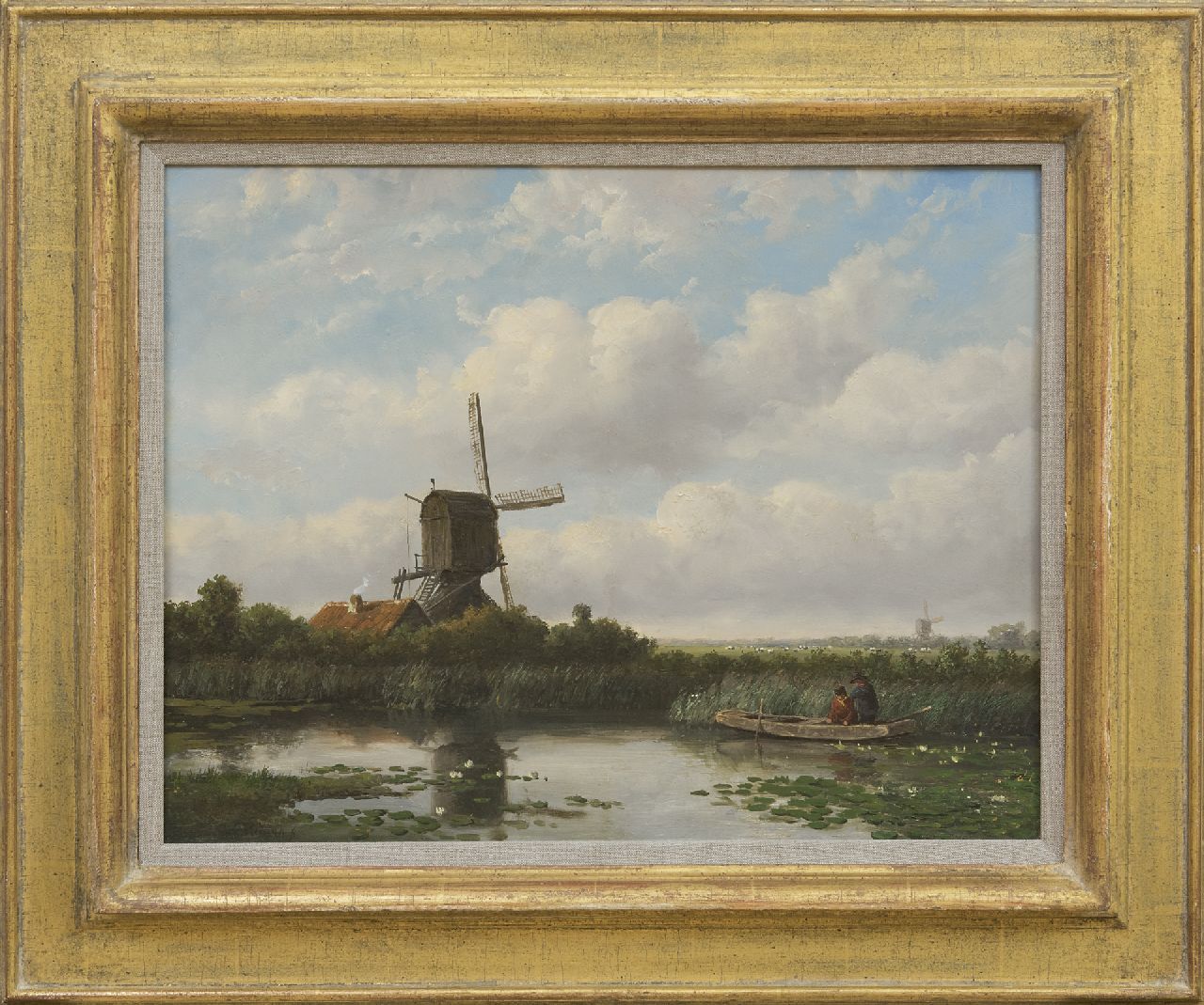 Wisselingh J.P. van | Johannes Pieter van Wisselingh, Wipmolen in een polderlandschap, olieverf op paneel 34,6 x 44,9 cm, gesigneerd linksonder Wisselingh J.P. van | Johannes Pieter van Wisselingh, Wipmolen in een polderlandschap, olieverf op paneel 34,6 x 44,9 cm, gesigneerd linksonder