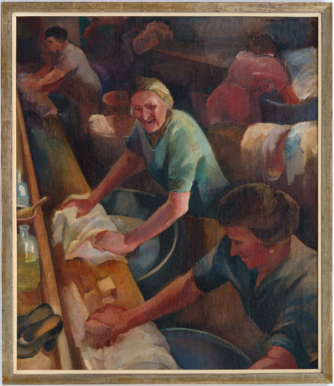 Feer A. van der | Anna 'Anneke' van der Feer, Wasvrouwen, olieverf op doek 70,3 x 60,1 cm, gesigneerd rechtsboven