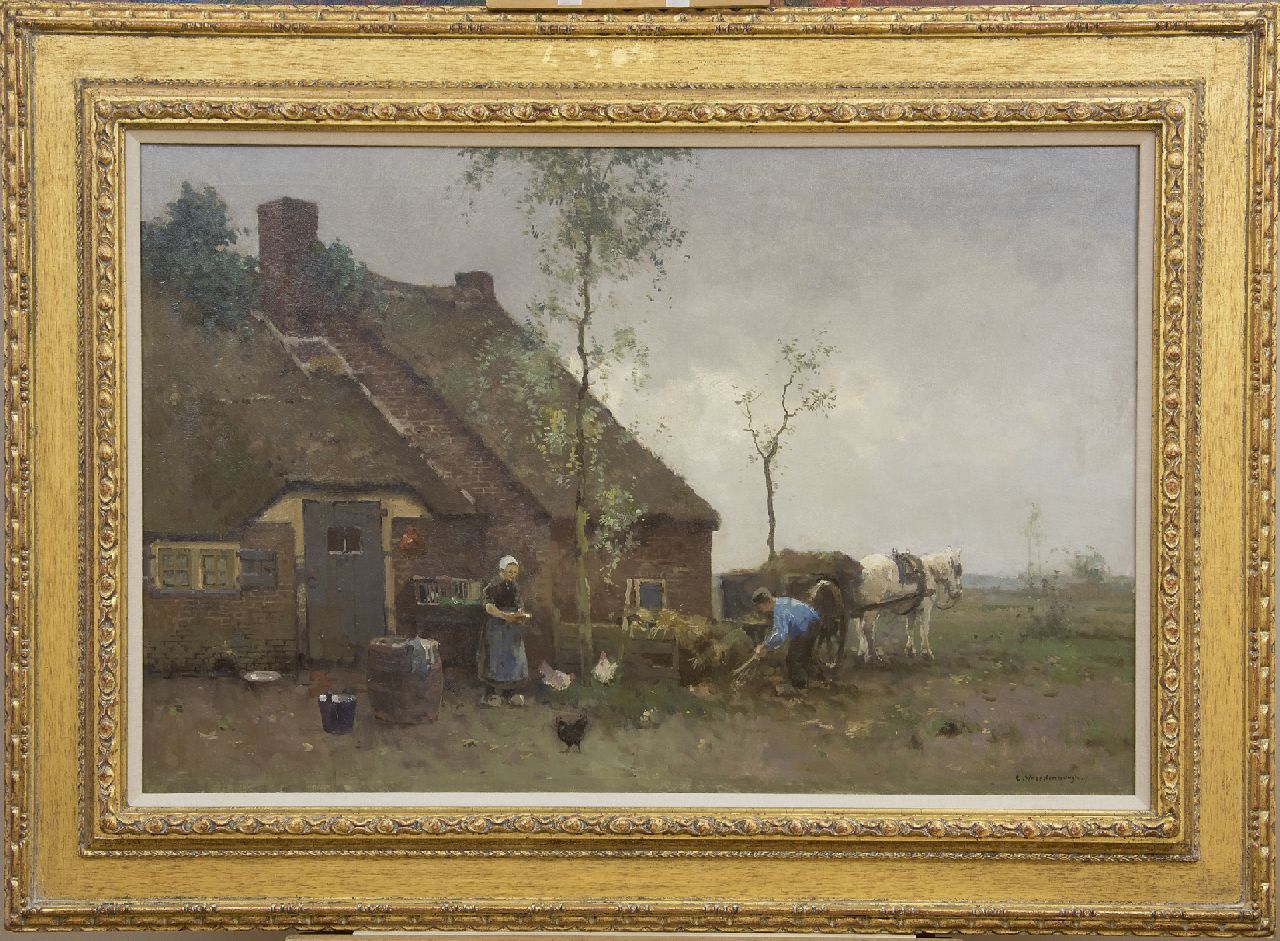 Vreedenburgh C.  | Cornelis Vreedenburgh, Op het boerenerf, olieverf op doek 58,4 x 89,0 cm, gesigneerd rechtsonder