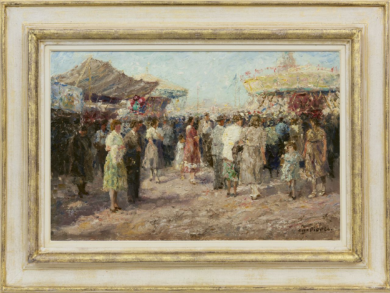 Pippel O.E.  | 'Otto' Eduard Pippel, Op de kermis, olieverf op paneel 33,8 x 51,6 cm, gesigneerd rechtsonder
