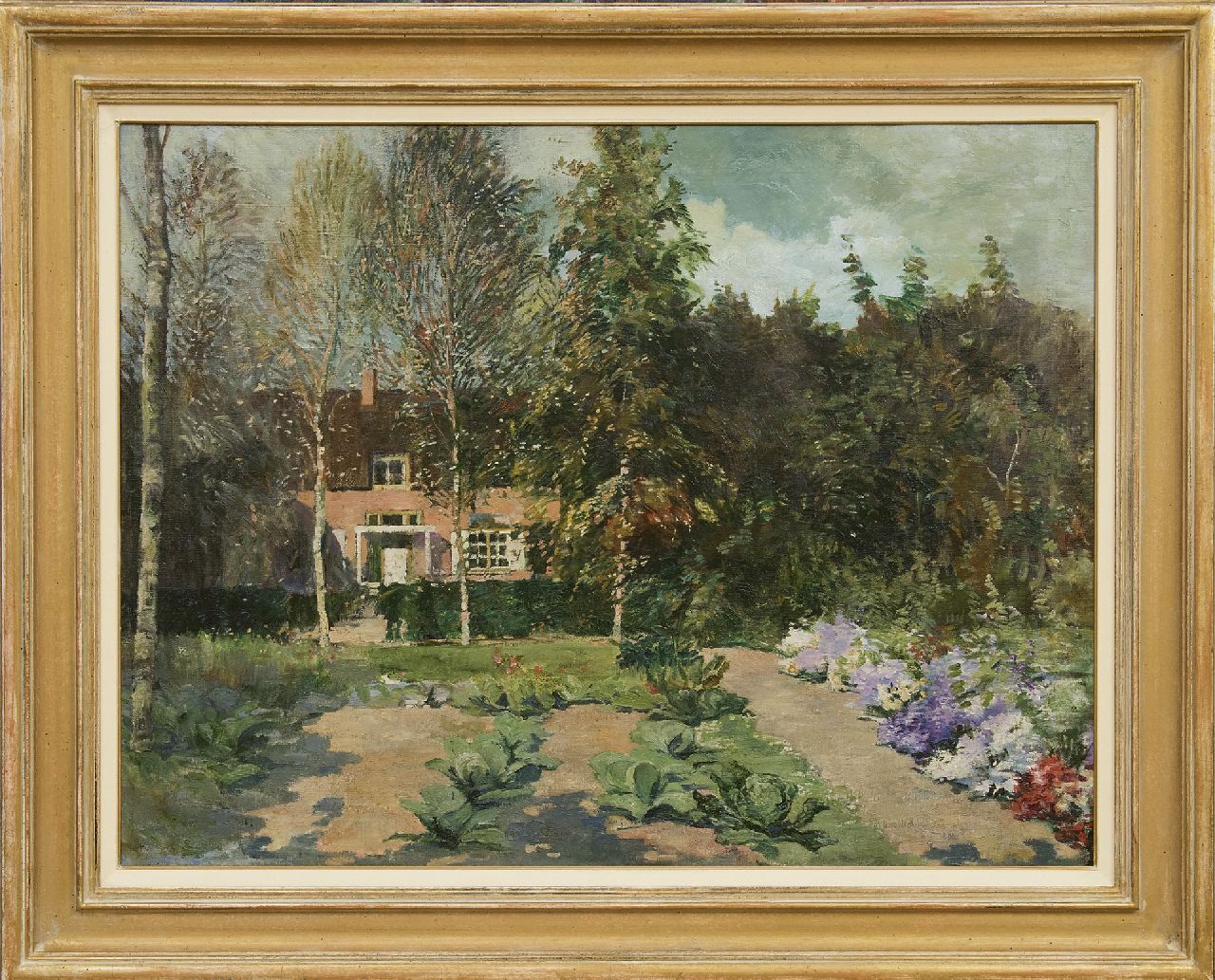 Schagen G.F. van | Gerbrand Frederik van Schagen, Landhuis in de zomer, olieverf op doek 65,3 x 85,7 cm