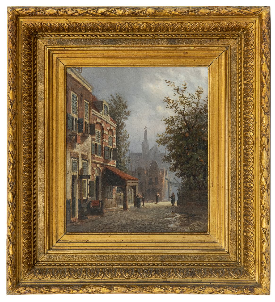 Mittertreiner J.J.  | Johannes Jacobus Mittertreiner, Zonnig straatje, olieverf op doek 27,0 x 23,0 cm