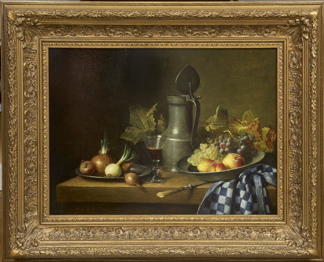 Mair C. le | Cornelis le Mair | Schilderijen te koop aangeboden | Stilleven met gildebeker, olieverf op paneel 60,0 x 80,0 cm, gesigneerd linksonder