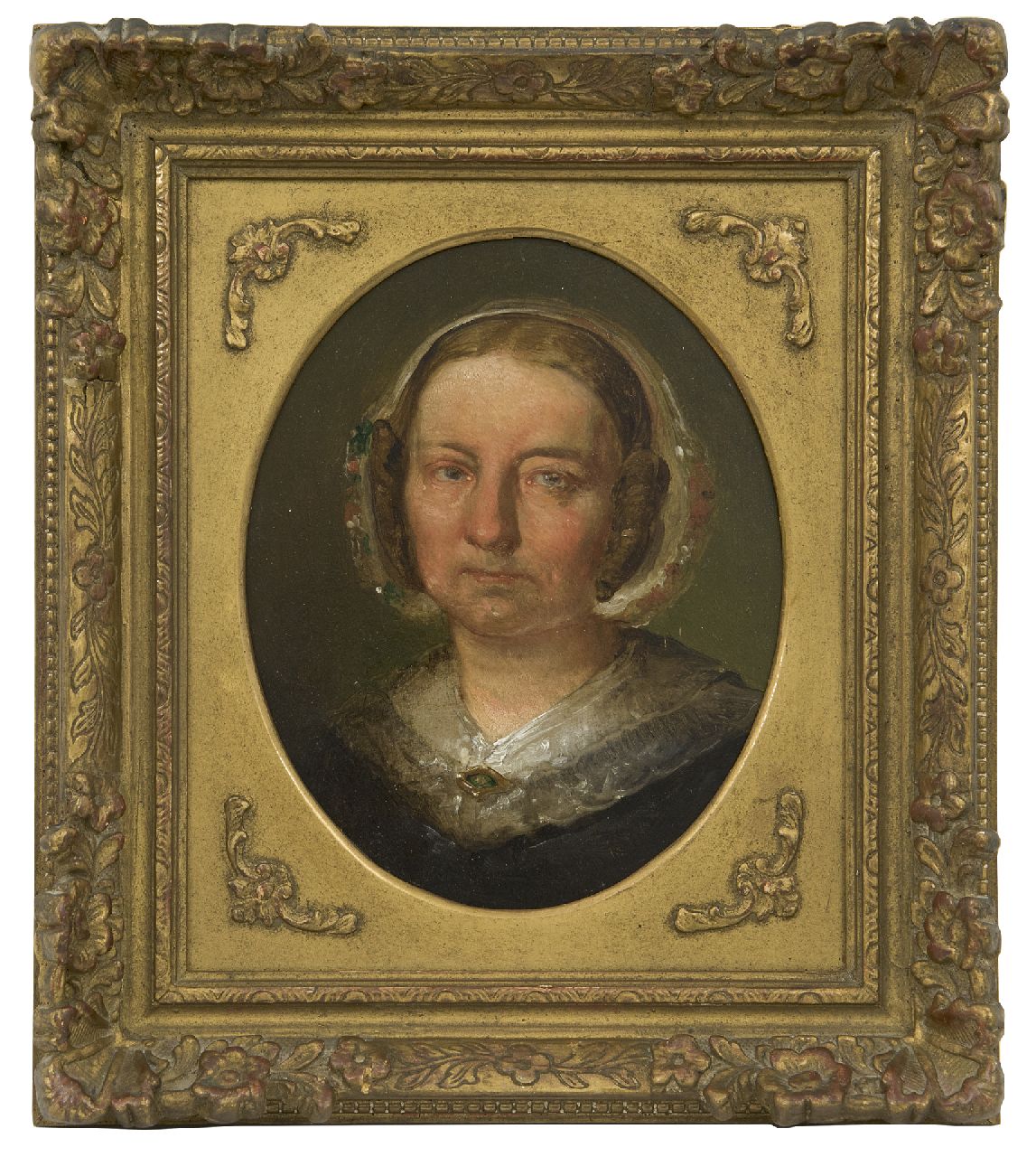 Maris J.H.  | Jacobus Hendricus 'Jacob' Maris | Schilderijen te koop aangeboden | Portret van de moeder van de schilder, olieverf op paneel 21,4 x 17,1 cm