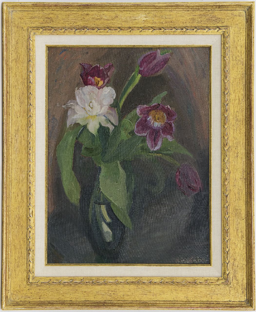 Kuijten H.J.  | Henricus Johannes 'Harrie' Kuijten | Schilderijen te koop aangeboden | Tulpen, olieverf op doek 50,1 x 36,3 cm, gesigneerd rechtsonder