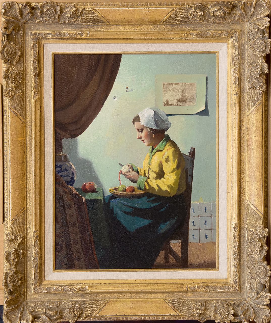 Ligtelijn E.J.  | Evert Jan Ligtelijn, Appelschilstertje, olieverf op doek 40,2 x 30,4 cm, gesigneerd rechtsonder