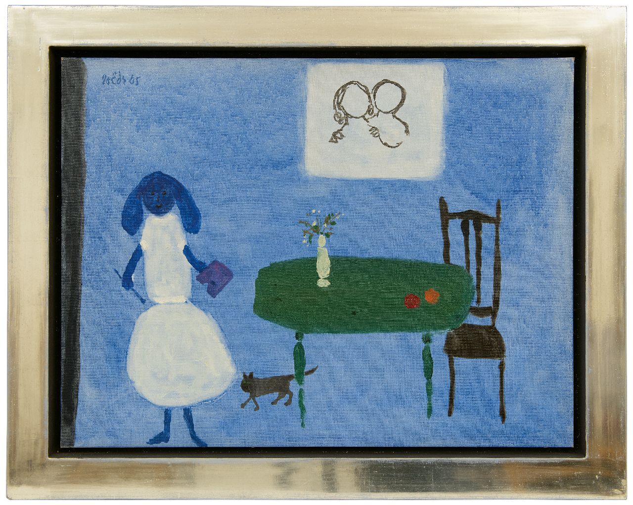 Roëde J.  | Jan Roëde | Schilderijen te koop aangeboden | La femme peintre, olieverf op doek 46,5 x 61,5 cm, gesigneerd linksboven en gedateerd '65