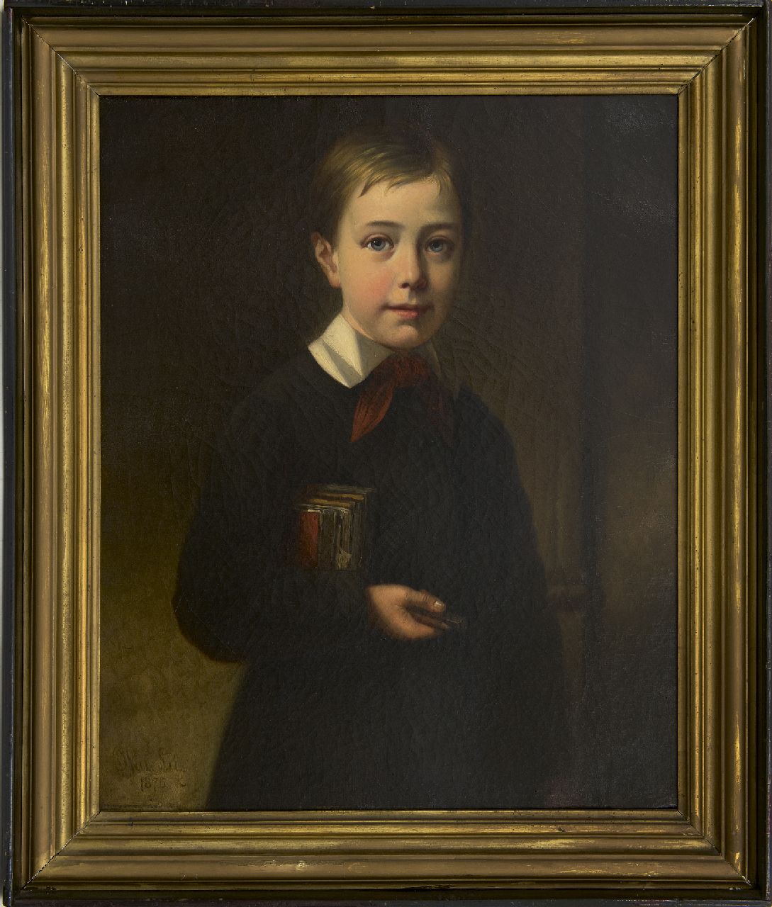 Lil J. van | Joseph van Lil | Schilderijen te koop aangeboden | Portret van Georges, zoon van de kunstenaar, olieverf op doek 63,3 x 51,5 cm, gesigneerd linksonder en gedateerd 1875