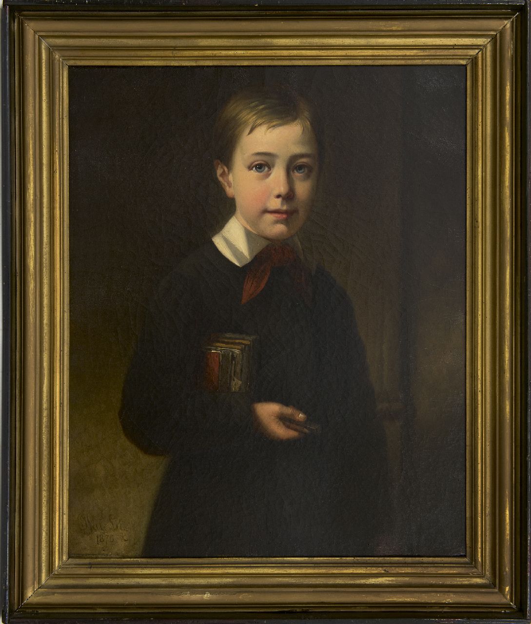 Lil J. van | Joseph van Lil, Portret van Georges, zoon van de kunstenaar, olieverf op doek 63,3 x 51,5 cm, gesigneerd linksonder en gedateerd 1875