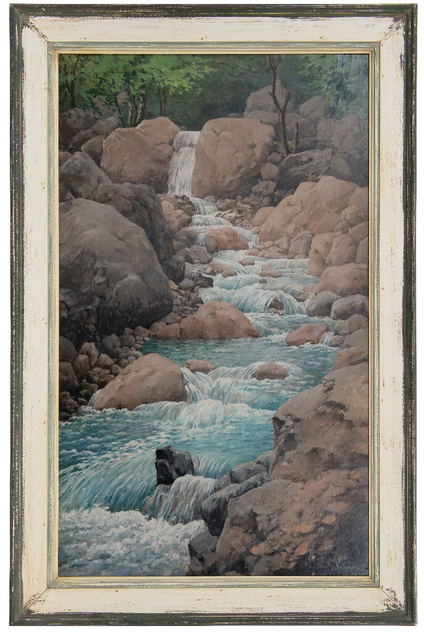 Voerman jr. J.  | Jan Voerman jr. | Schilderijen te koop aangeboden | Bergbeek in het Melchtal, Zwitserland, olieverf op doek 100,4 x 60,5 cm, gesigneerd rechtsonder en te dateren 1921