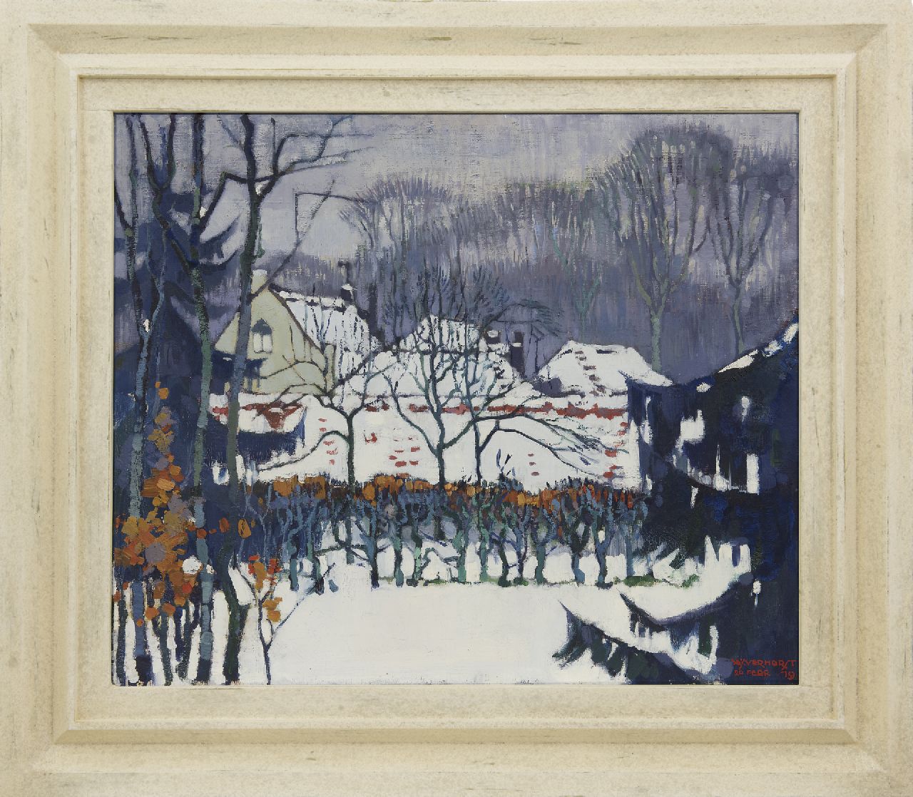 Verhorst A.J.  | Andreas Jacobus 'André J.' Verhorst, Wintertuin, olieverf op doek 55,2 x 66,3 cm, gesigneerd rechtsonder en gedateerd 20 febr. '19