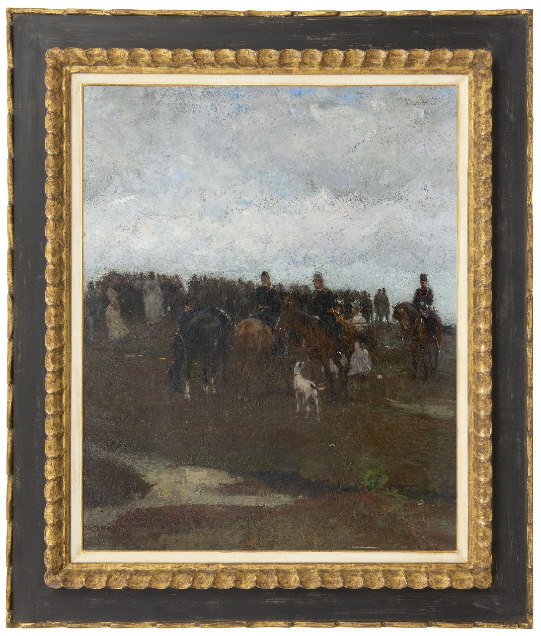Waay N. van der | Nicolaas van der Waay, Cavaleristen en dames op het duin, olieverf op doek op paneel 70,5 x 58,0 cm, te dateren ca. 1905