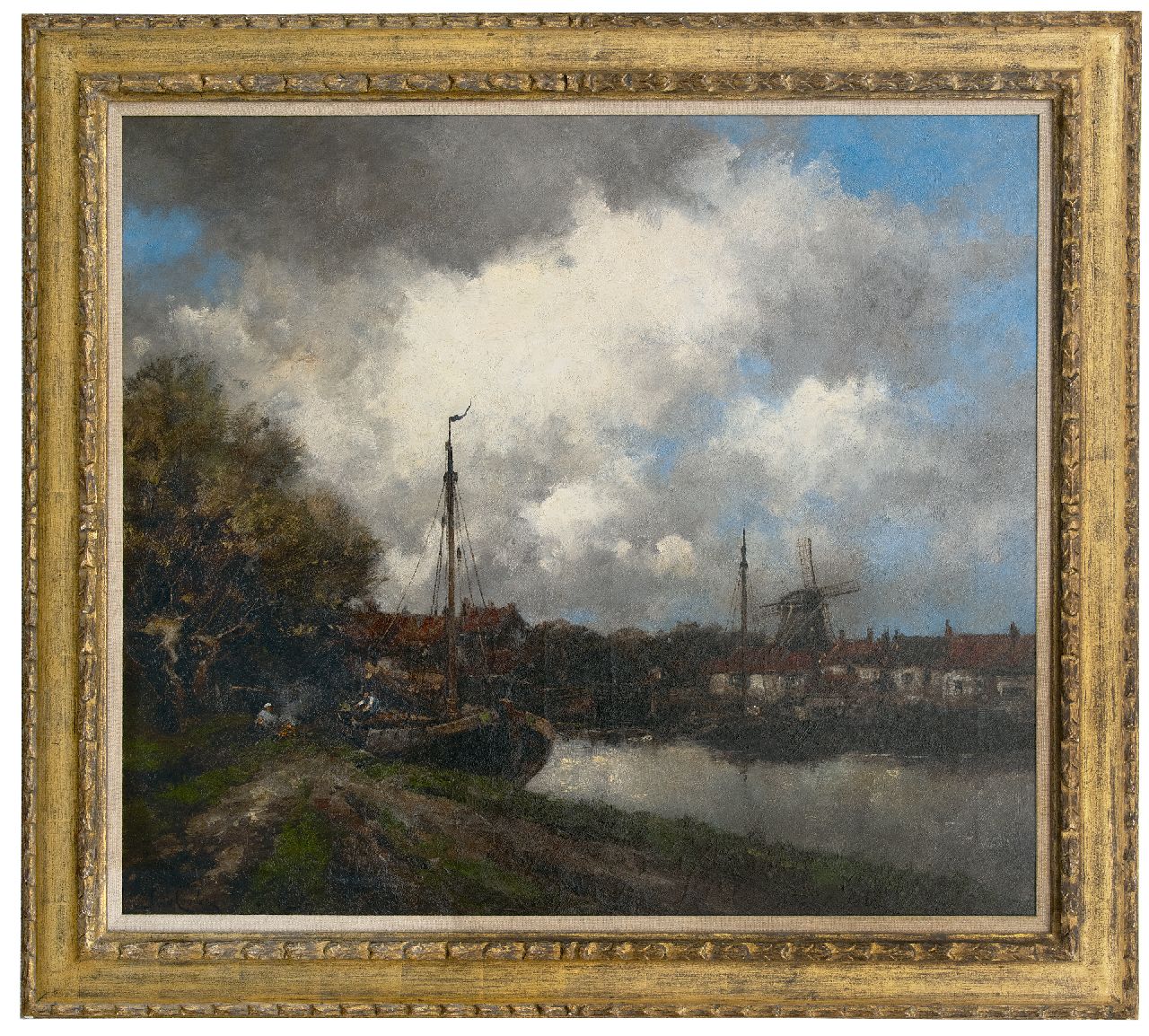 Koekkoek jr. H.  | Hermanus Koekkoek jr., Langs de Vecht, olieverf op doek 75,0 x 86,0 cm, gesigneerd linksonder met pseudoniem 'Jan van Couver'