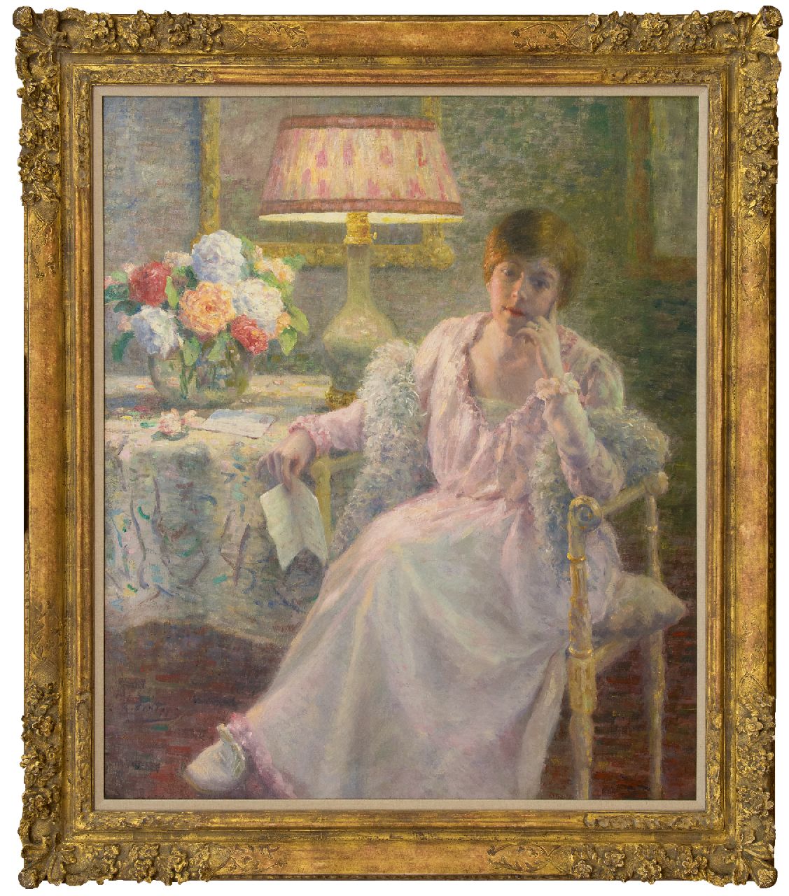 Pieters E.  | Evert Pieters | Schilderijen te koop aangeboden | Vrouw met brief, olieverf op doek 100,1 x 85,2 cm, gesigneerd linksonder