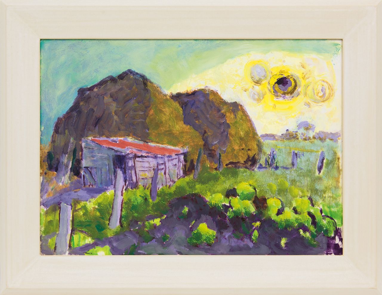 Altink J.  | Jan Altink, Boerenerf in de zomer, olieverf op papier 48,2 x 67,2 cm