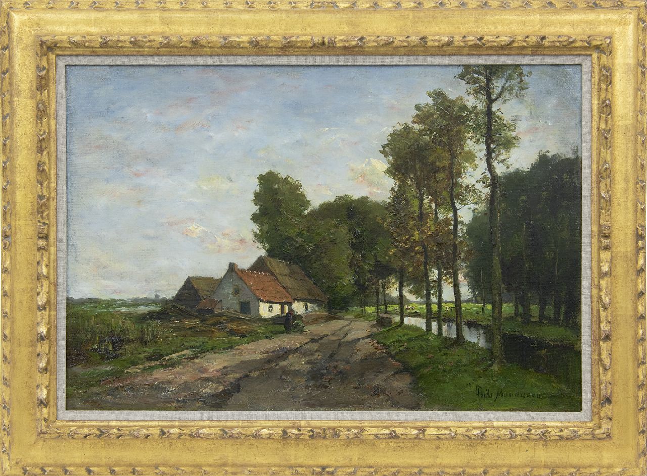 Mondriaan F.H.  | Frédéric Hendrik 'Frits' Mondriaan | Schilderijen te koop aangeboden | Landschap met hoeve aan een vaart, olieverf op doek 43,0 x 63,5 cm, gesigneerd rechtsonder