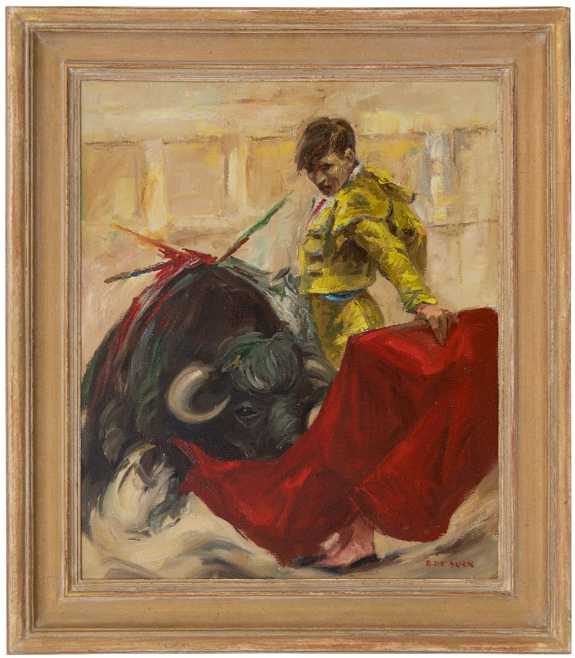 Buck R. de | Raphaël de Buck | Schilderijen te koop aangeboden | Stierenvechter, olieverf op doek 60,0 x 49,8 cm, gesigneerd rechtsonder