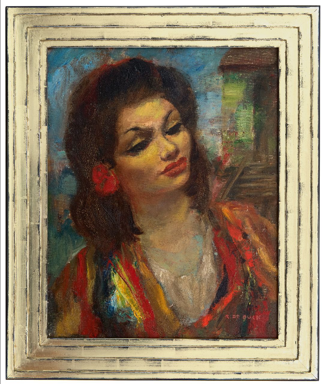 Buck R. de | Raphaël de Buck | Schilderijen te koop aangeboden | Zigeunerdanseres, olieverf op doek 50,4 x 40,5 cm, gesigneerd rechtsonder