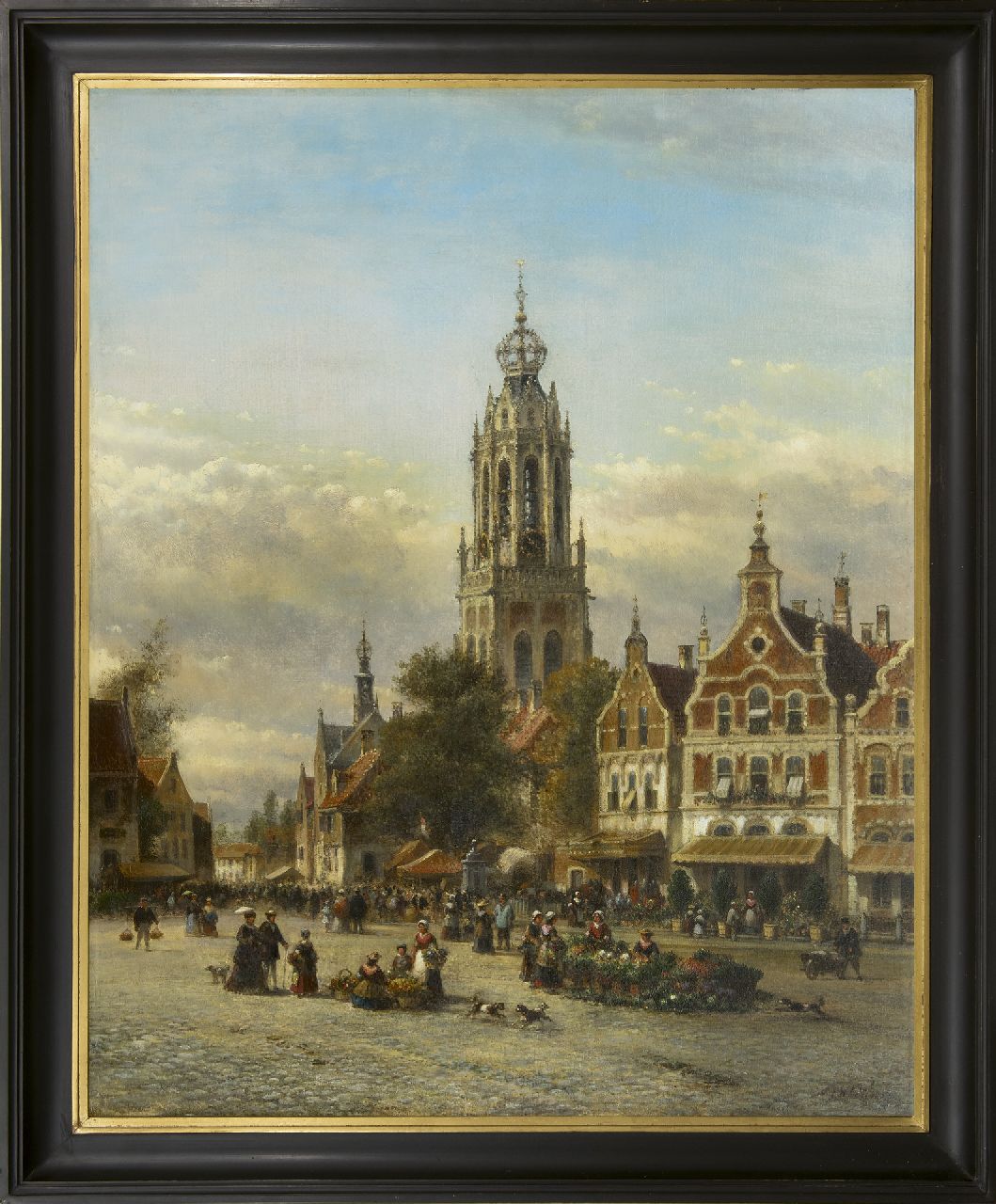 Kleijn L.J.  | Lodewijk Johannes Kleijn, Markt in een stad, olieverf op doek 86,5 x 70,1 cm, gesigneerd rechtsonder