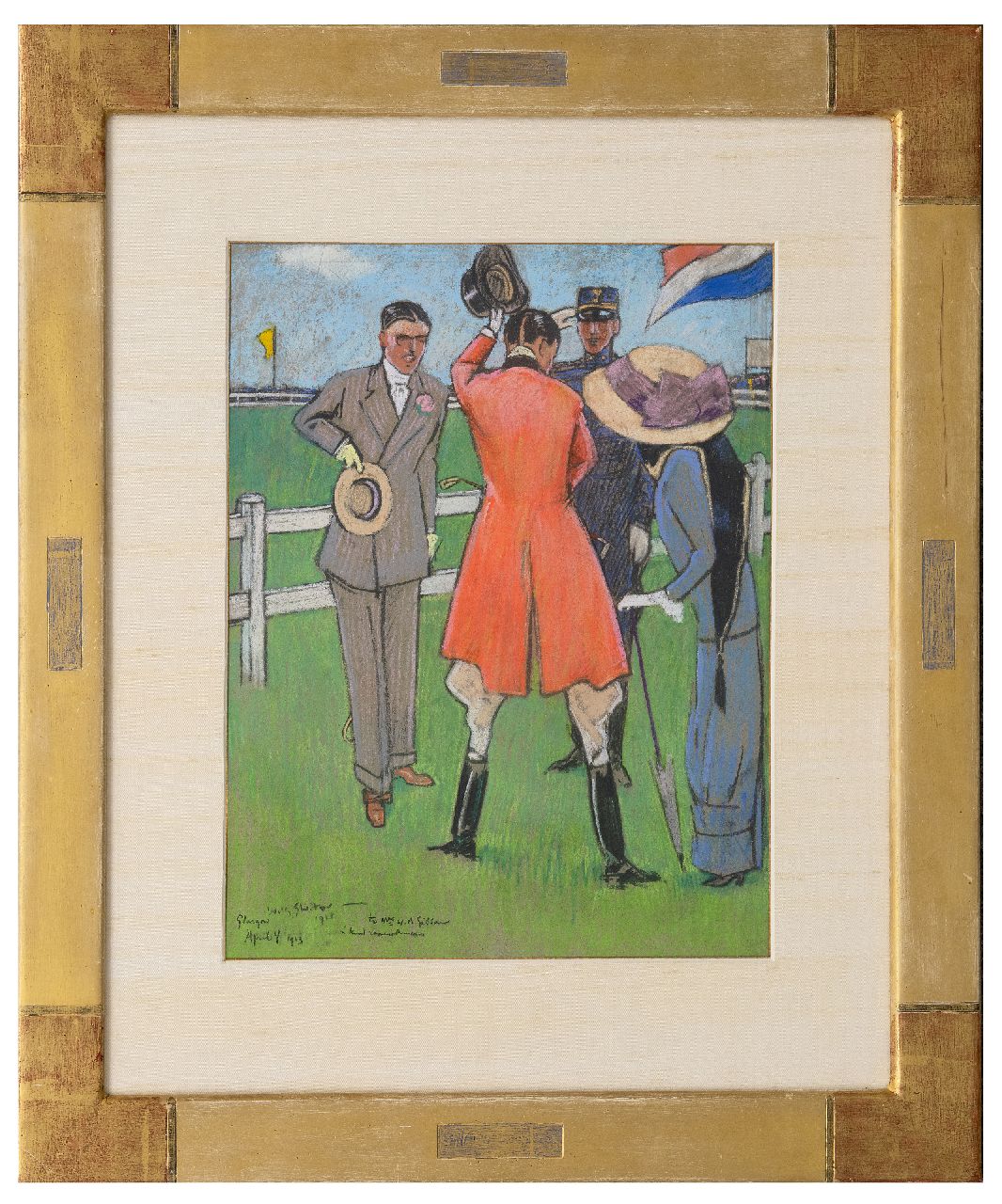 Sluiter J.W.  | Jan Willem 'Willy' Sluiter, Op de renbaan, pastel op papier 40,5 x 32,0 cm, gesigneerd linksonder en gedateerd April 4 1911