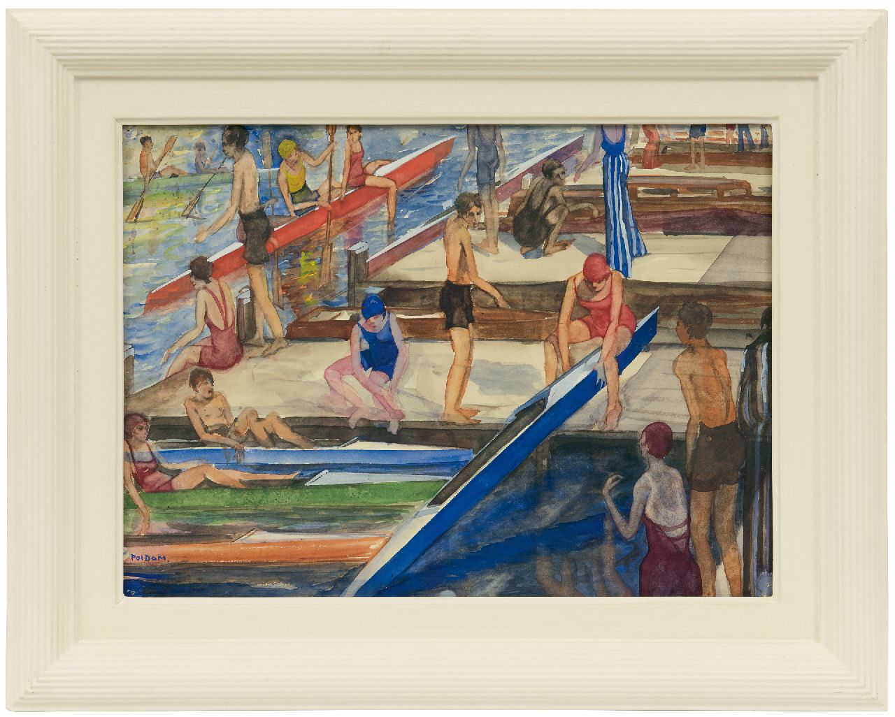 Dom P.L.C.  | Paulus Ludovicus Carolus 'Pol' Dom, Op de kanosteiger, aquarel op papier 27,0 x 37,0 cm, gesigneerd linksonder en te dateren jaren 30