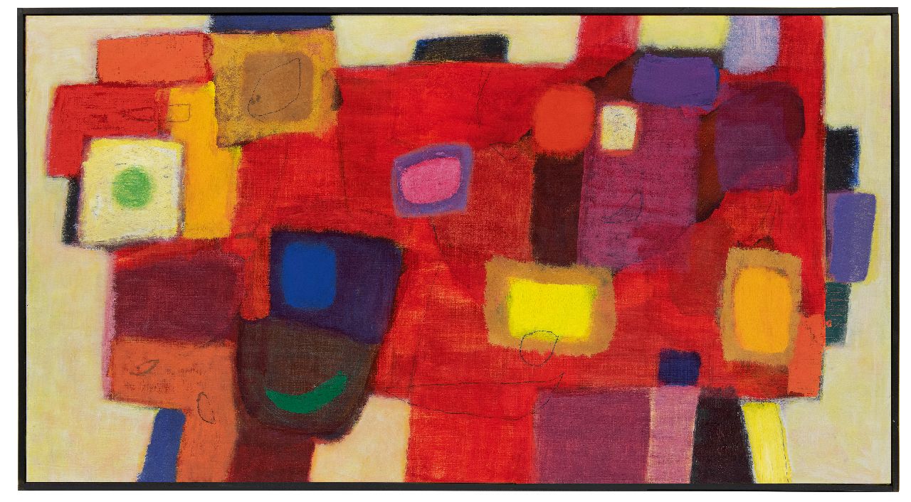 Leewens W.J. | Willibrordus Joseph 'Will' Leewens, Rood, olieverf op doek 55,3 x 100,0 cm, gesigneerd op spieraam Leewens W.J. | Willibrordus Joseph 'Will' Leewens, Rood, olieverf op doek 55,3 x 100,0 cm, gesigneerd op spieraam