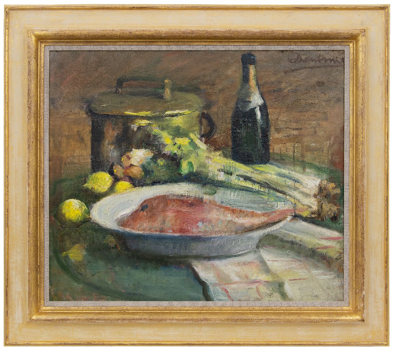 Denonne A.  | Alexandre 'Alex' Denonne | Schilderijen te koop aangeboden | Stilleven met rode poon, olieverf op doek 60,1 x 70,0 cm, gesigneerd rechtsboven