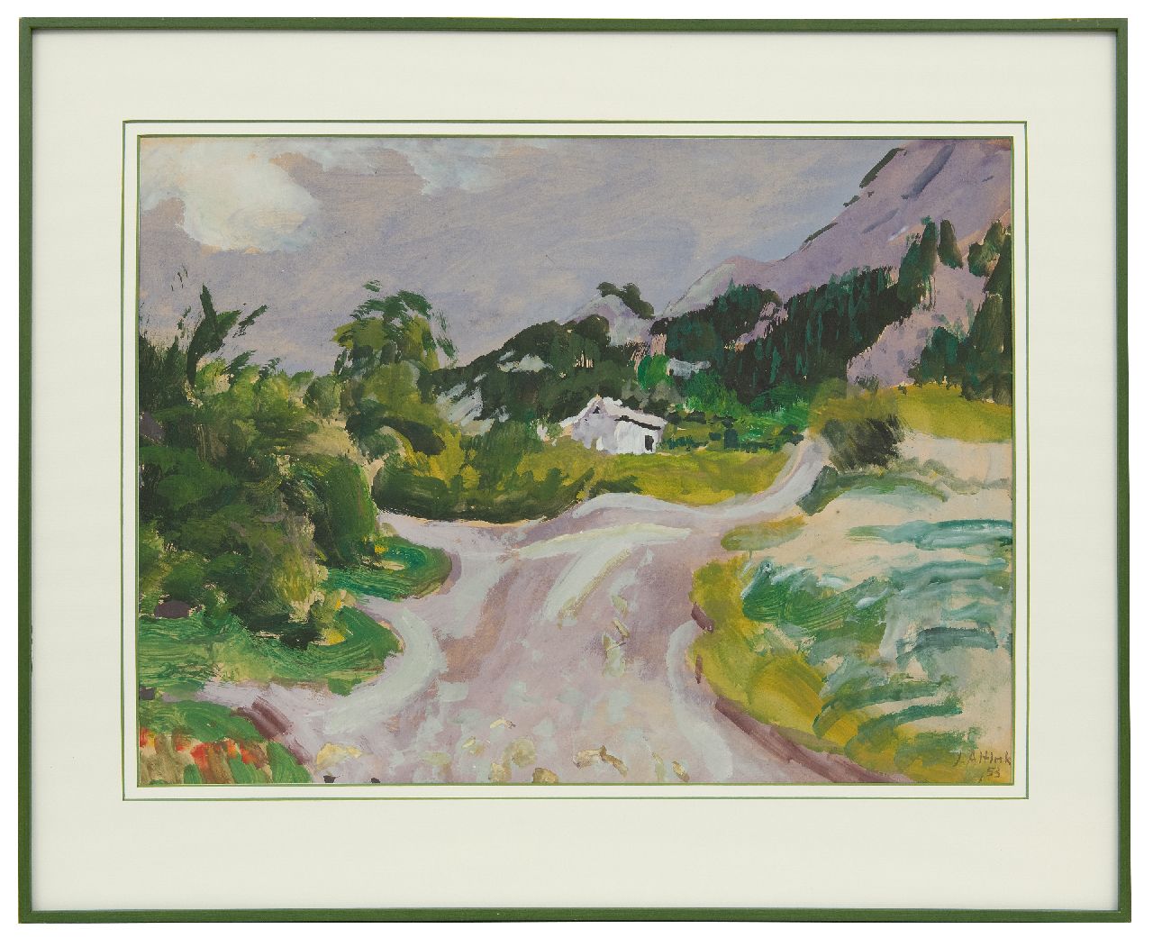 Altink J.  | Jan Altink, Landschap in de Haute-Savoie, gouache op papier 47,3 x 63,2 cm, gesigneerd rechtsonder en gedateerd '53
