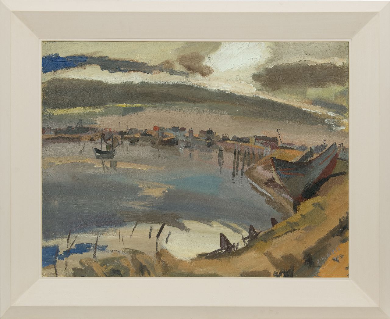 Zee J. van der | Jan van der Zee, Haven, Groningen, olieverf op doek 70,0 x 90,3 cm, gesigneerd rechtsonder en gedateerd '47