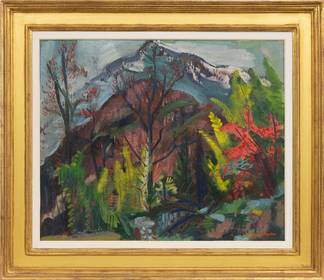 Wiegers J.  | Jan Wiegers, Tuin Ticino, wasverf op doek 50,6 x 61,7 cm, gesigneerd rechtsonder en te dateren ca. 1947-1950