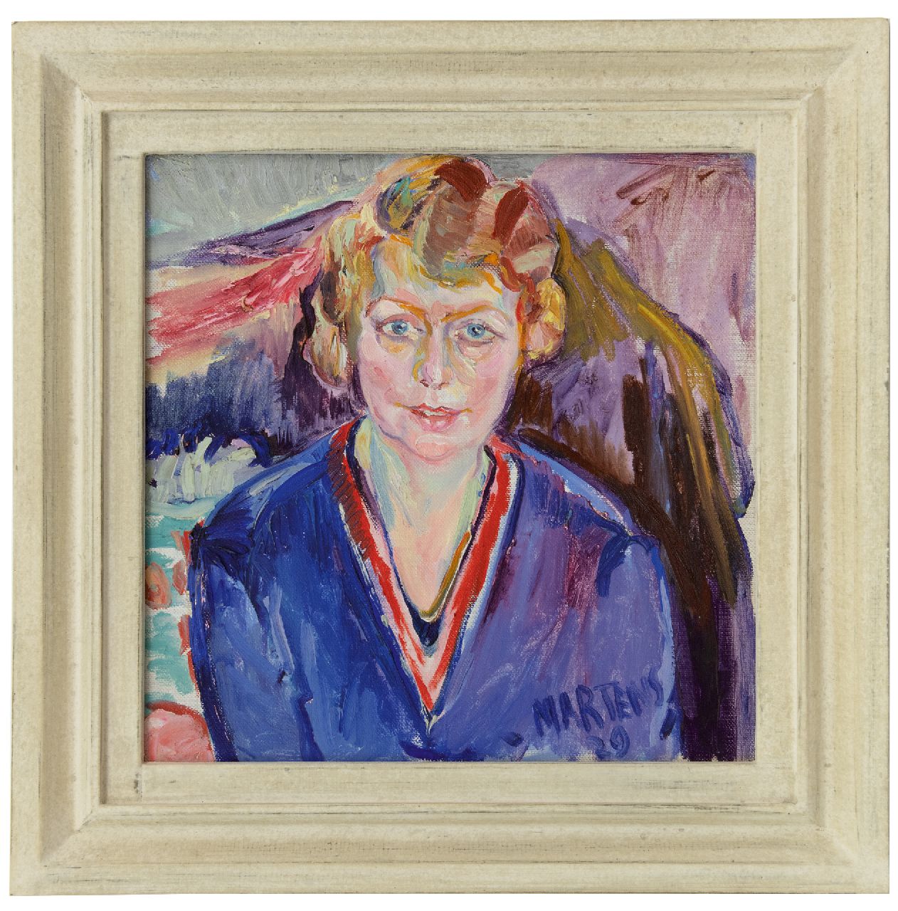 Martens G.G.  | Gijsbert 'George' Martens, Vrouwenportret, olieverf op doek 50,4 x 50,2 cm, gesigneerd rechtsonder en gedateerd '29