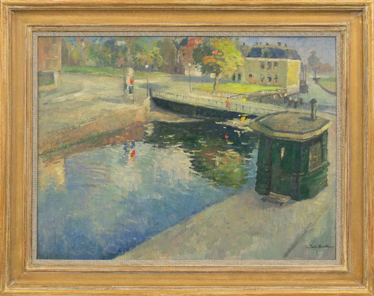 Have J. ten | Jan ten Have | Schilderijen te koop aangeboden | De Steentilbrug, Groningen, olieverf op doek 60,0 x 80,0 cm, gesigneerd rechtsonder en te dateren ca. 1925-1930