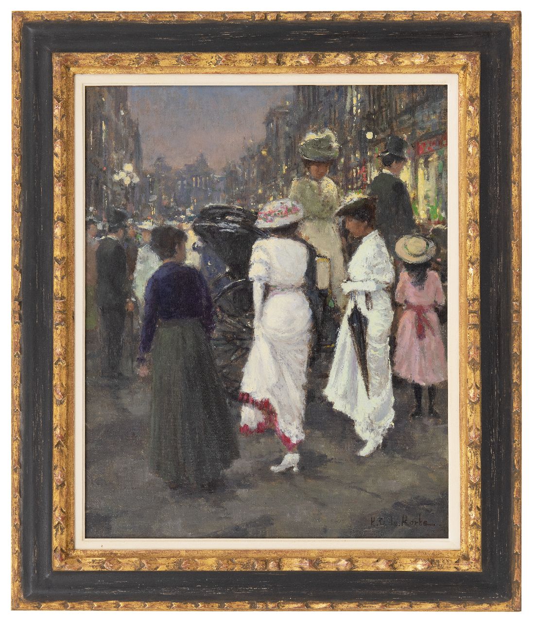 Korte H.G. de | Hendrikus Gerardus 'Hennie' de Korte, Straatscène in Berlijn, olieverf op doek 50,1 x 40,1 cm, gesigneerd rechtsonder
