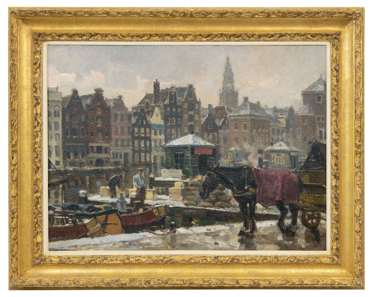 Langeveld F.A.  | Franciscus Arnoldus 'Frans' Langeveld | Schilderijen te koop aangeboden | Het Damrak in Amsterdam, olieverf op doek 61,0 x 81,2 cm, gesigneerd linksonder