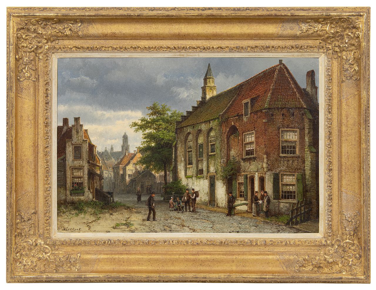 Koekkoek W.  | Willem Koekkoek, Gezicht op de Sint Barbarakapel in 's-Hertogenbosch, olieverf op doek 37,9 x 56,3 cm, gesigneerd linksonder